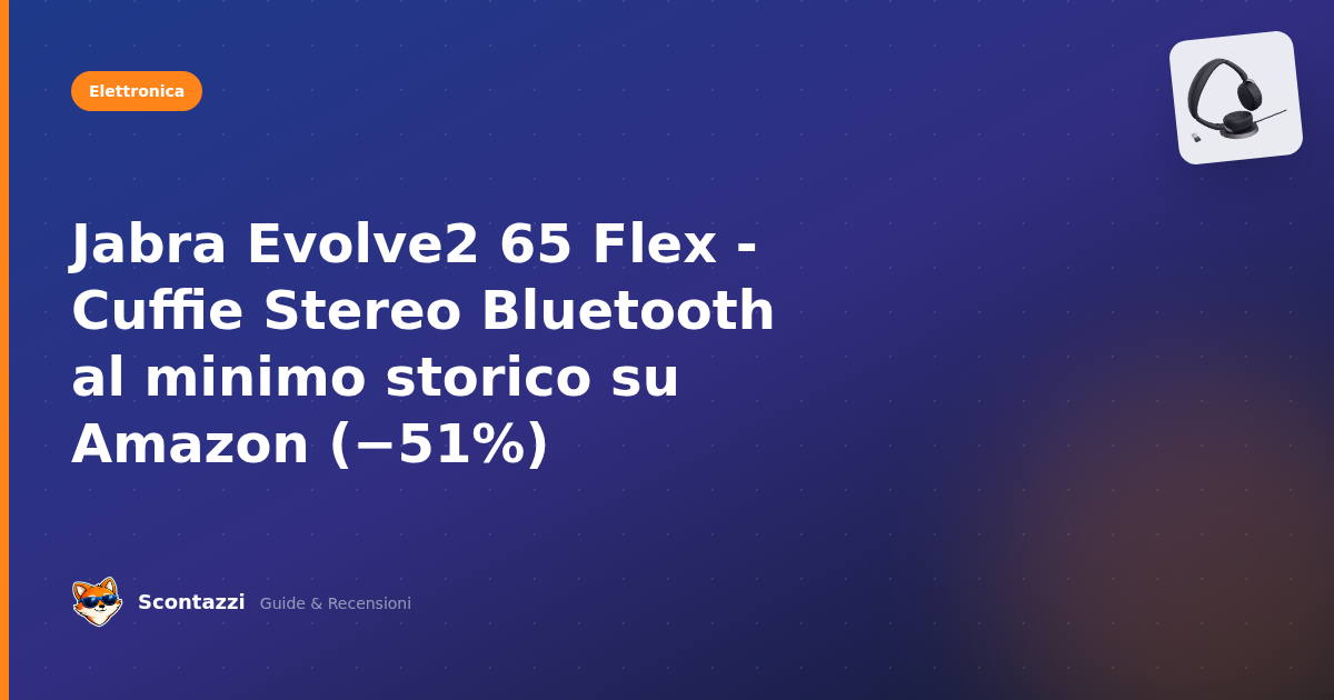 Jabra Evolve2 65 Flex - Cuffie Stereo Bluetooth con un'offerta imperdibile su Amazon (−51%)